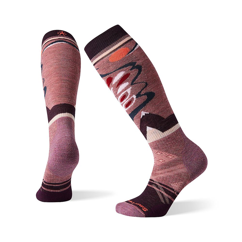 The North Face Socks Womens Australia - The North Face Smartwool Phd Ski Medium Pattern Purple / Ros